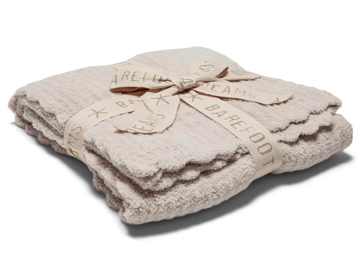 Barefoot Dreams® CozyChic® Heirloom Receiving Blanket, Stone, 30"x30"