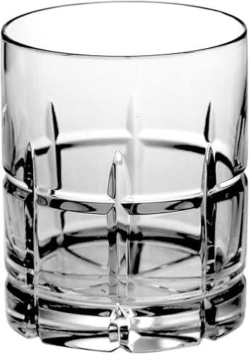 Crystal Double Old Fashioned - Juego de 6 vasos DOF cortados a mano, vaso para whisky, bourbon, para agua, bebidas, vasos para beber, 12 onzas,