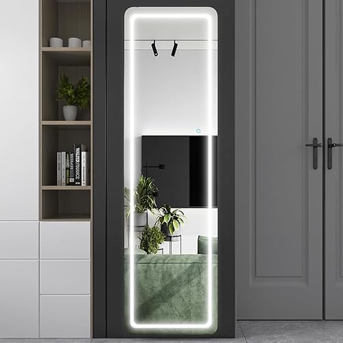 Miniatura 7 de EDTEMI Espejo de longitud completa con luces, espejo de longitud completa, espejo de cuerpo de 56 x 16 pulgadas con luces, espejo colgante de pared