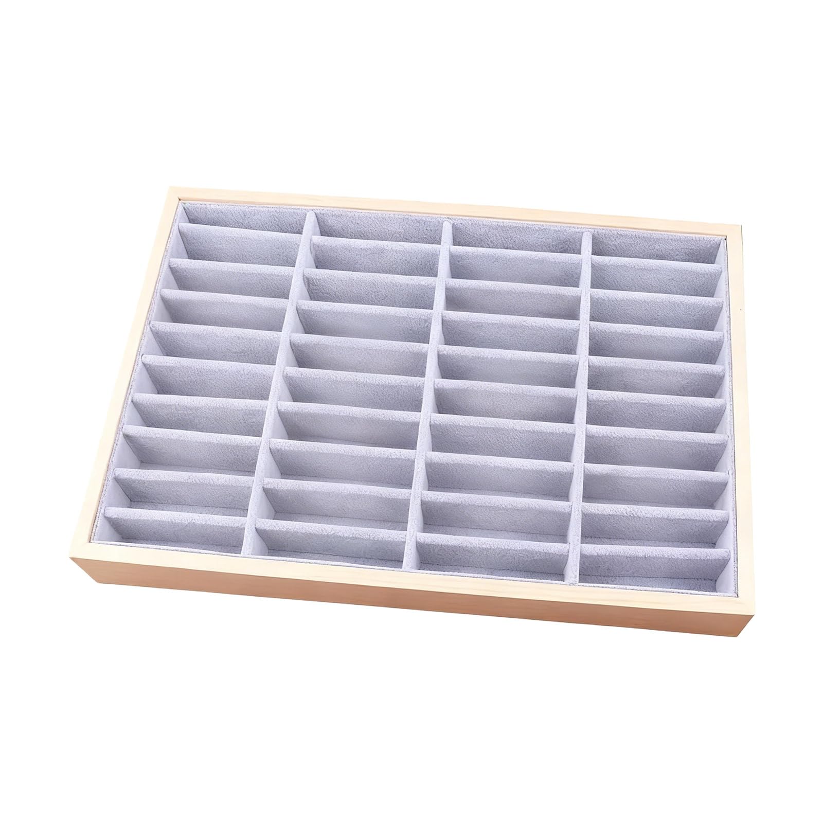 HDOYTXXM Multifunctional Jewelry Display Tray with Protective Slots Wood Texture for Small Item Organized Displays in Stores Small Jewelry Organizers with Compartments