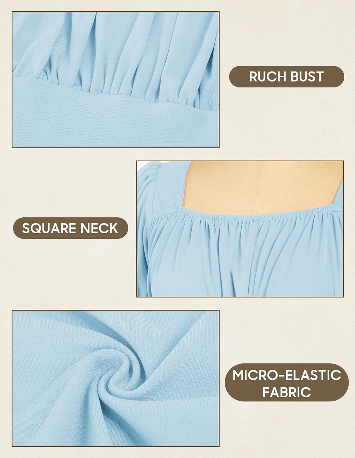 Scarlet Darkness Peasant Tops for Women Vintage Puff Sleeve Square Neck Renaissance Shirt - Image 7