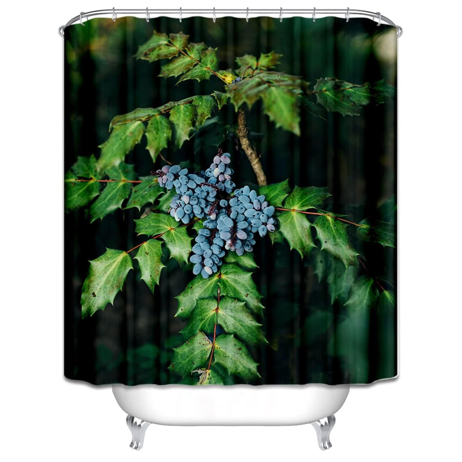 Rideau douche oeillets vigne pour une salle de bain nature