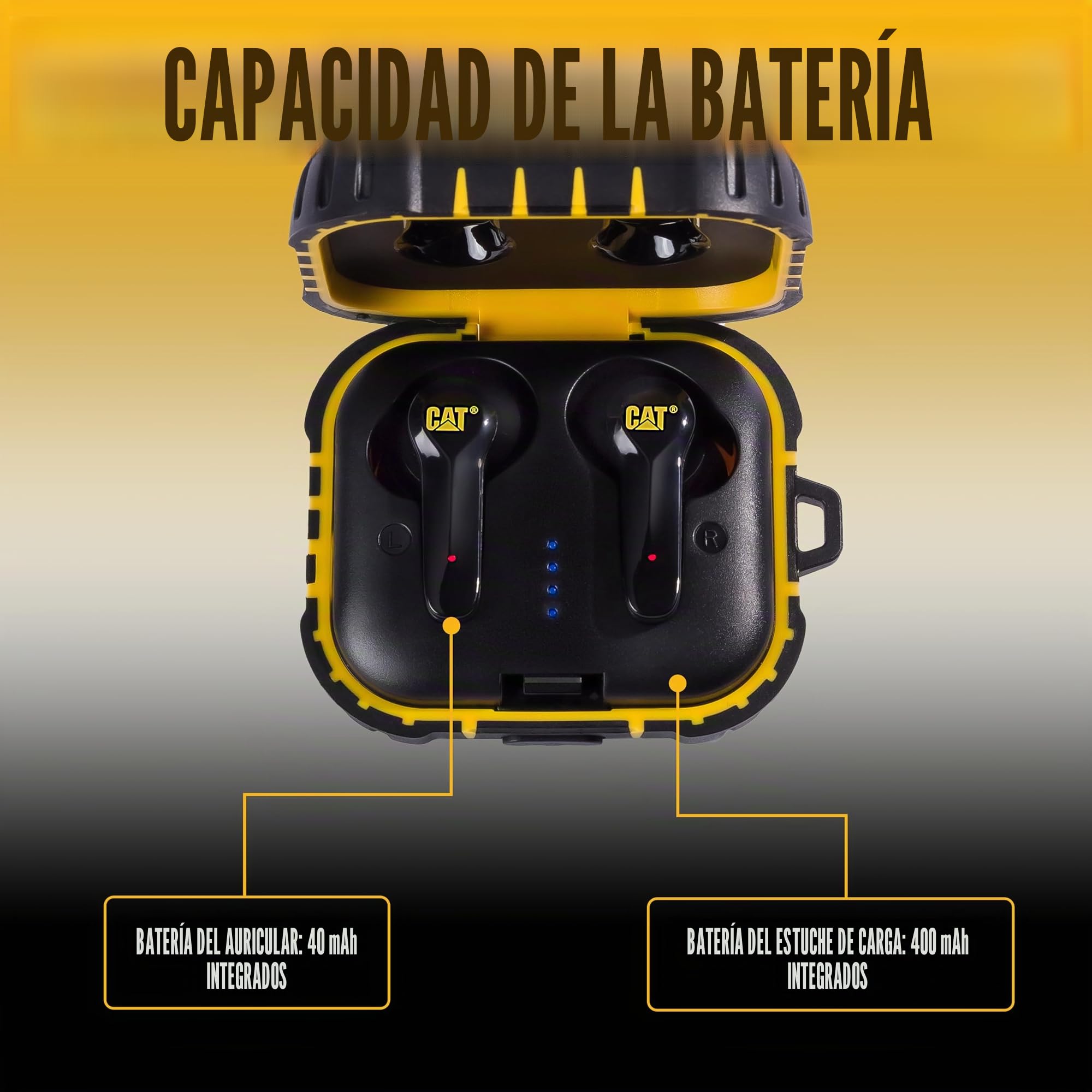 CAT Audífonos Bluetooth con cancelación de ruido - Auriculares inalámbricos resistentes para trabajos difíciles - A prueba de polvo, a prueba de golpes, resistentes al agua para entrenar - Auriculares
