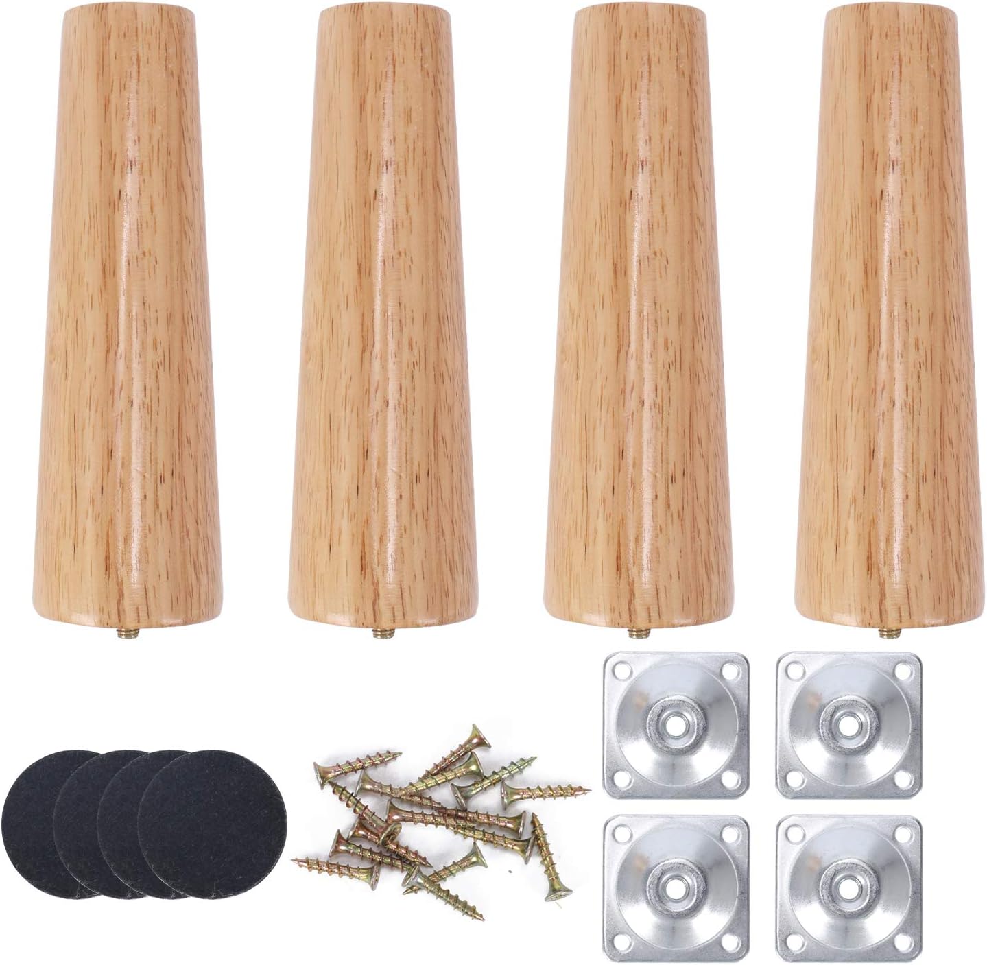 VADUDA 20cm Wooden Furniture Legs Replacement Sofa Legs Wood Table Legs