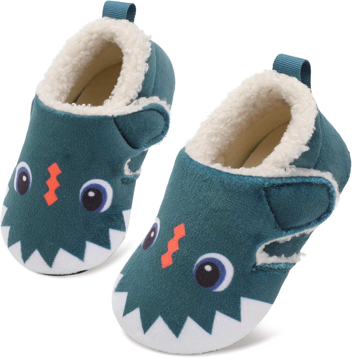 JOINFREE Toddler Slippers Boys Girls Adjustable House Shoes Barefoot Sock Shoes with Rubber Sole Baby Comfort Warm Indoor Outdoor Walking Shoe