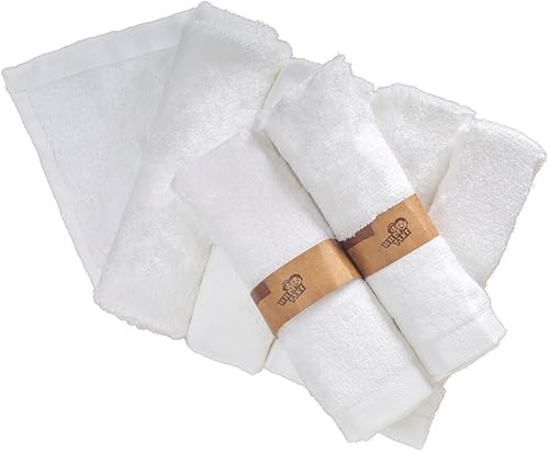 Miniatura 4 de Toallas de baño prémium para bebé (paquete de 6, 10 x 10 pulgadas), toallas 100% súper suaves, toallitas reutilizables, excelente juego de regalo