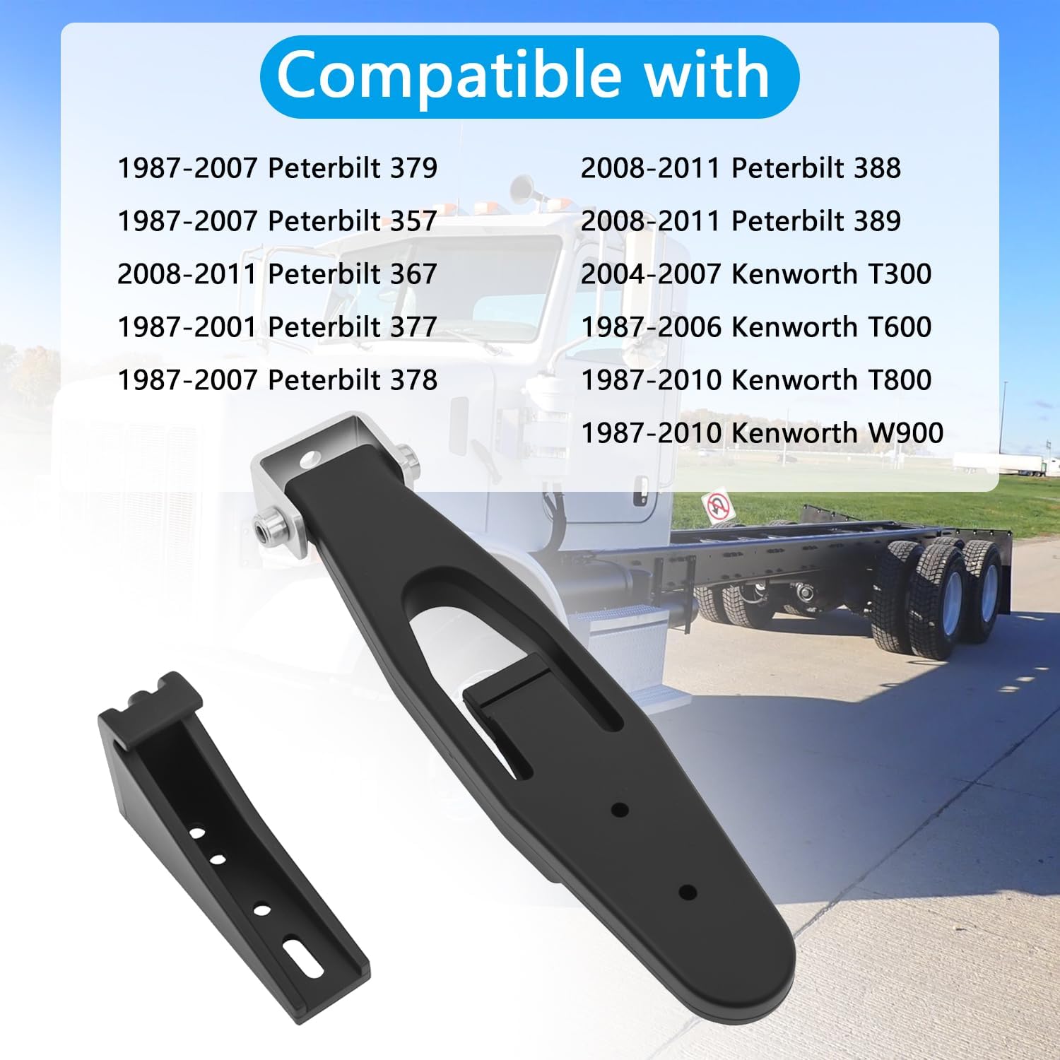 Hood Latch Strap 2pcs Compatible with Kenworth T300 T600 T800 W900 Peterbilt 357 367 377 378 379 388 389 1987-2011 Truck Hood Replaces 23-13857 L56-0001 HLK1035 315-5401 2312857 2313857