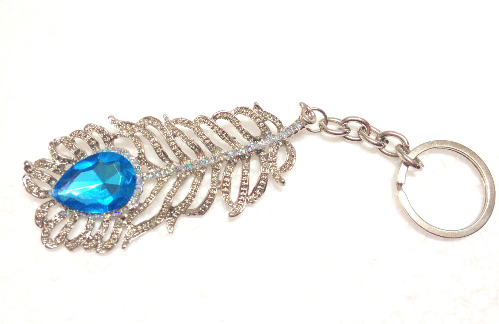 Discount4productMetallic Beautiful Feather Shape Keychain