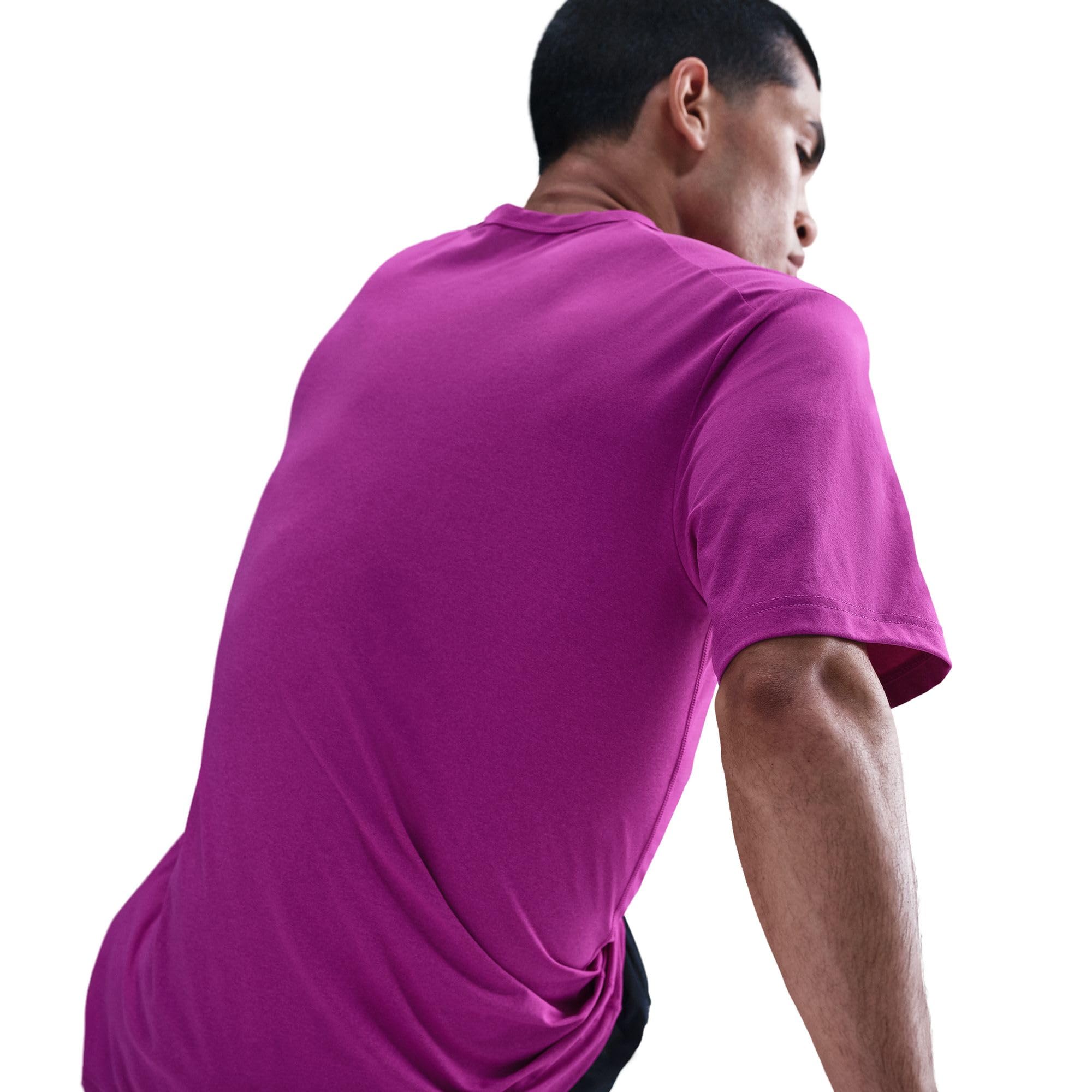 Nike Hyverse uniwersalna koszulka Nike Dri-Fit UV z krótkim rękawem dla mężczyzn, Vivid Purple/Black, DV9839-551, S