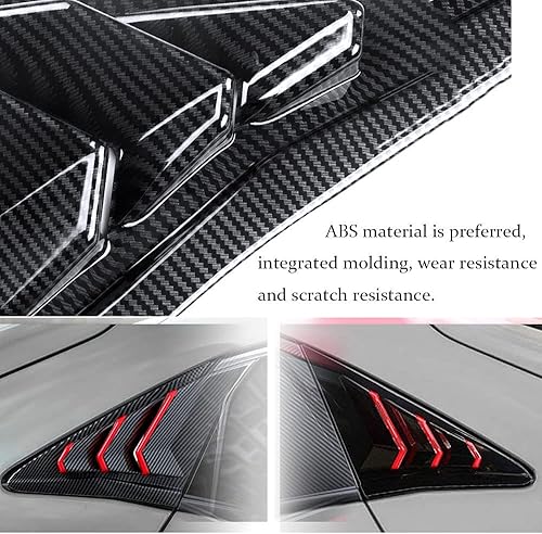 Miniatura 5 de Persianas de fibra de carbono ABS con impresión de fibra de carbono para ventana lateral trasera, persianas para Honda Civic Hatchback tipo R 2016