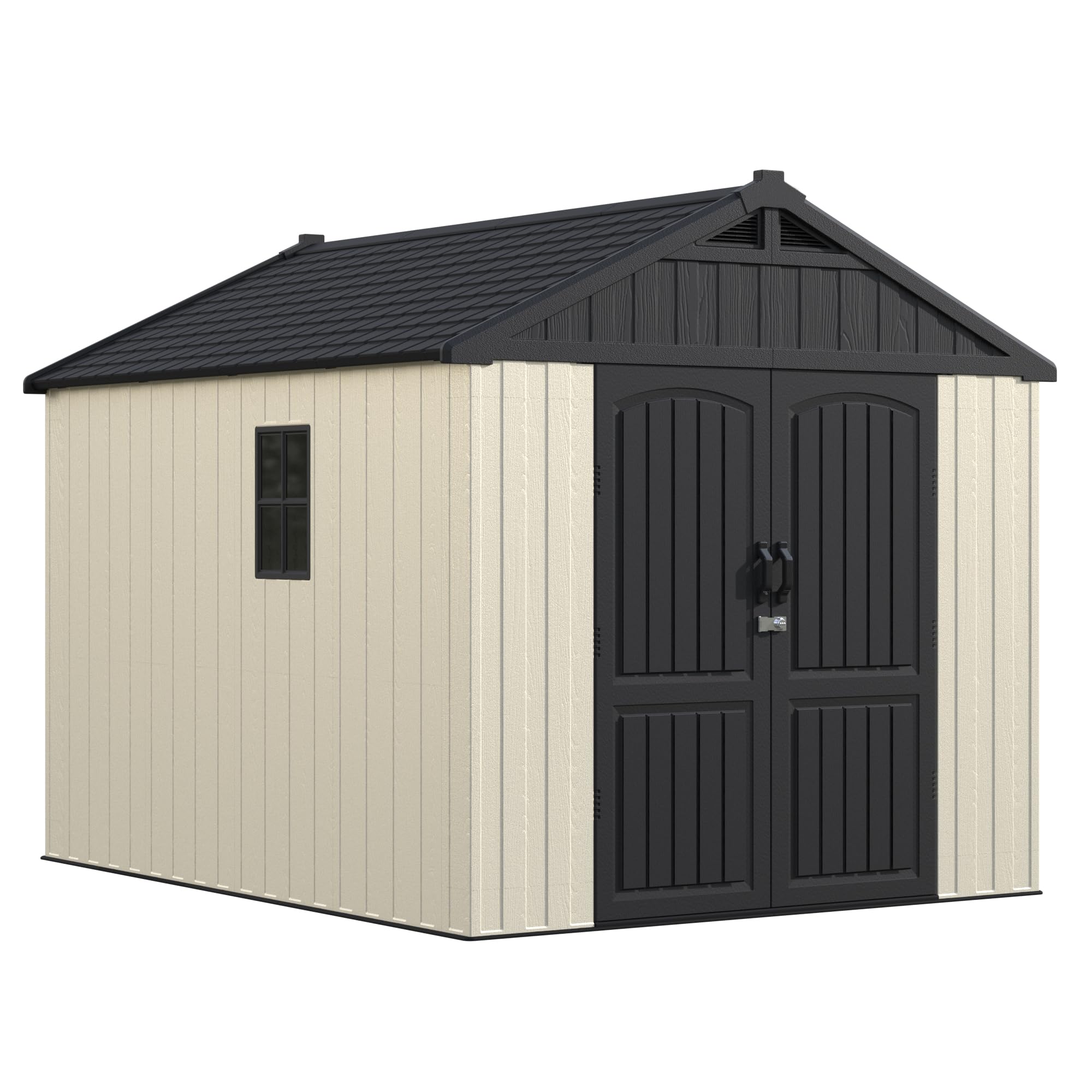 Greesum 8x10 FT Plastic Outdoor Storage Shed Beige