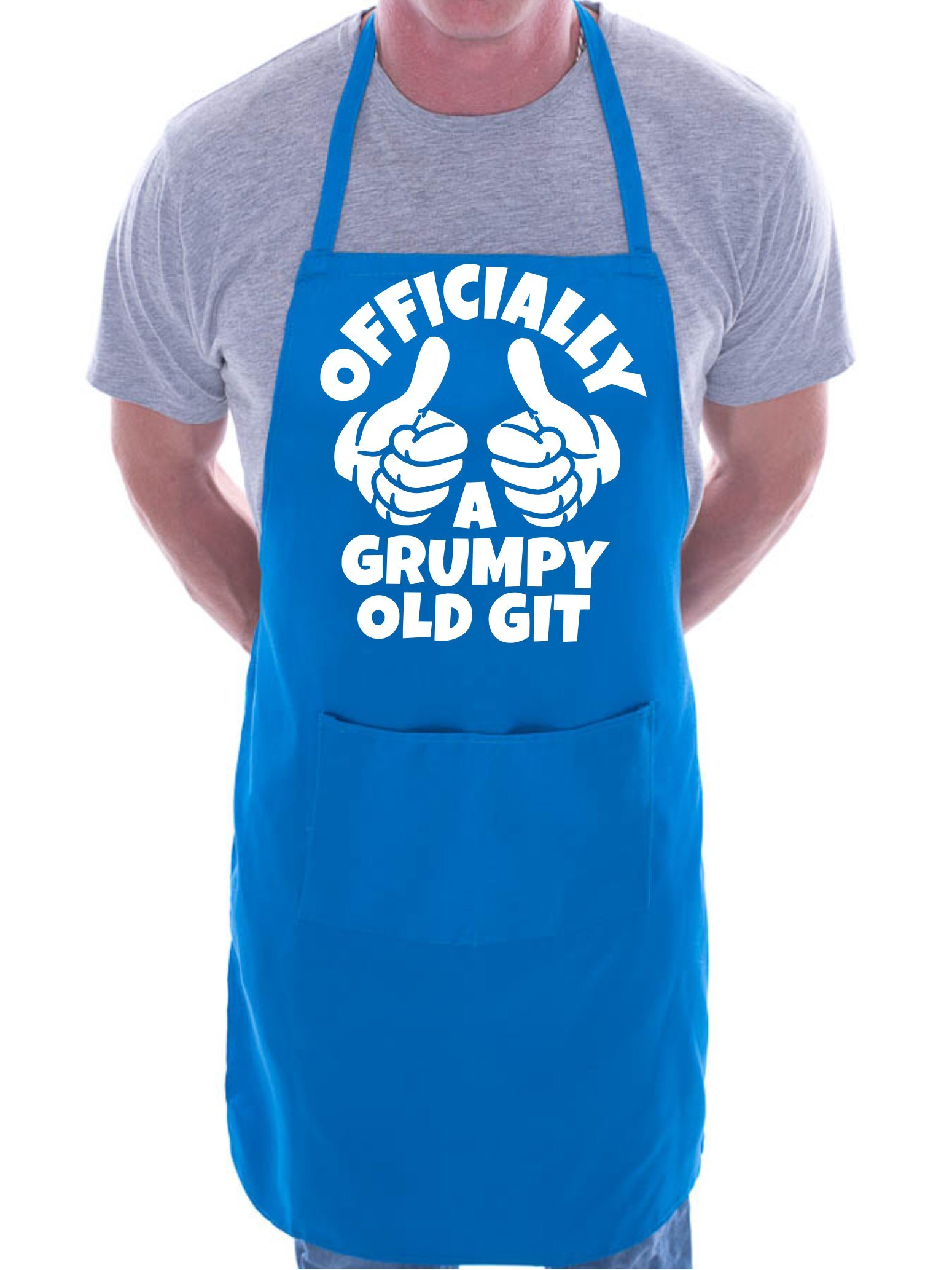 Print4u Men's Blue Grumpy Old Git Birthday Bbq Cooking Funny Novelty Apron