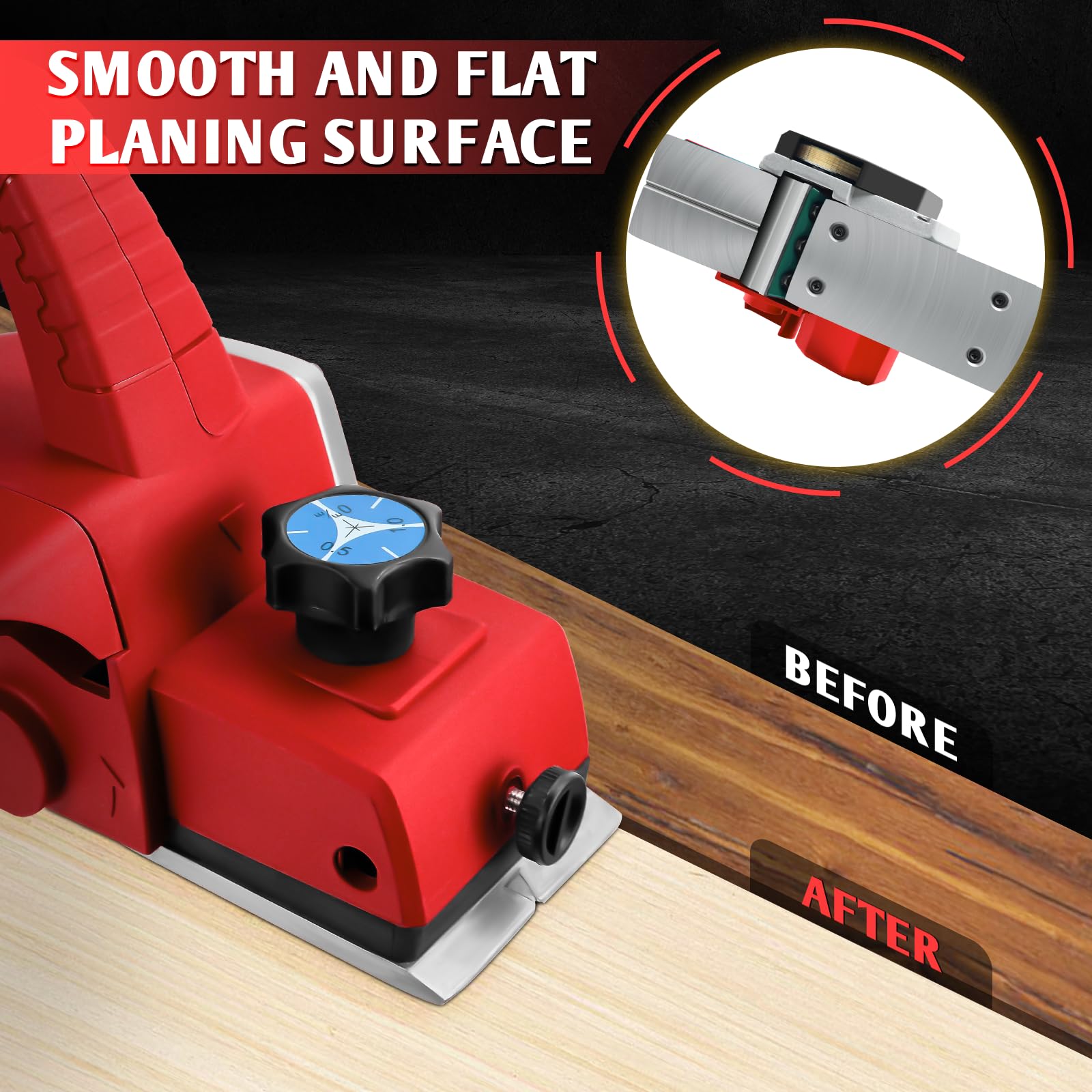Raboteuse portable sans fil pour batterie Milwaukee 18 V, rabot à bois électrique 15 000 tr/min, rabot électrique sans balais de 8,9 cm pour travail du bois, menuisier maison bricolage (sans