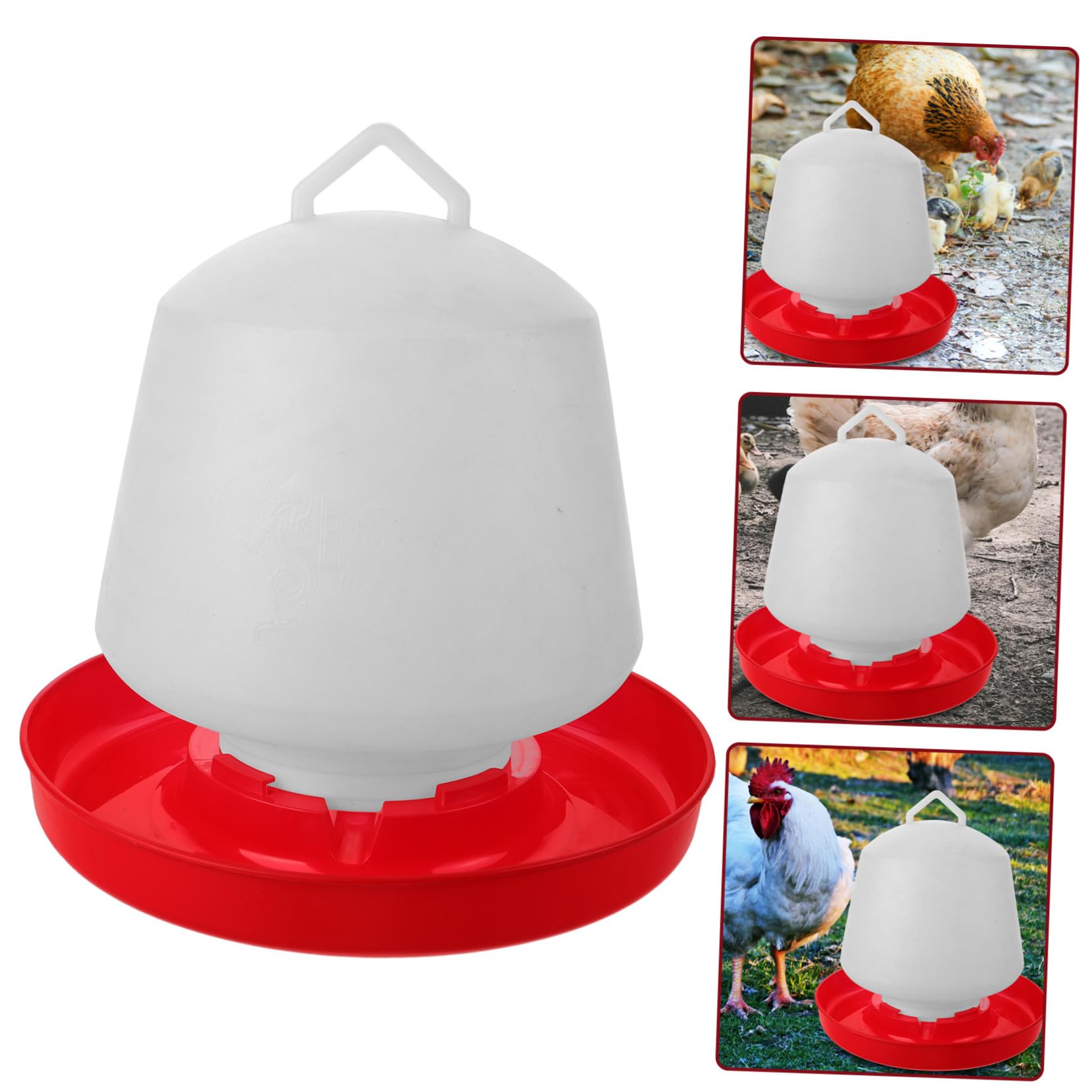 Mangiatoia per Pollame Design Creativo Resistente alle Cadute e Facile da Installare in Plastica Bianca Adatta per Allevamenti All'aperti di Galline e Oche