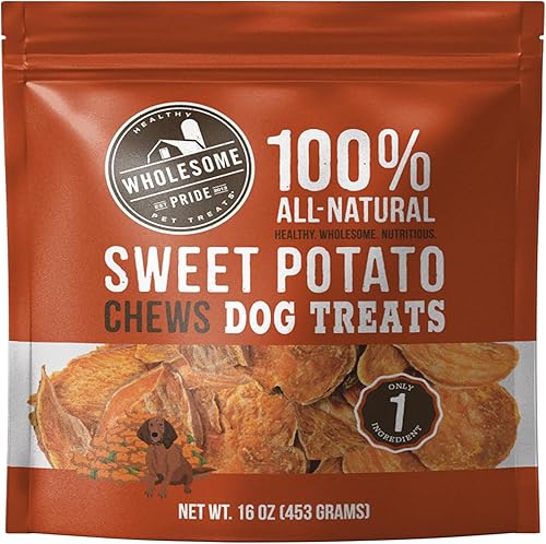 Wholesome Pride - Caprichos de batata premios naturales para perros veganos sin gluten y sin granos