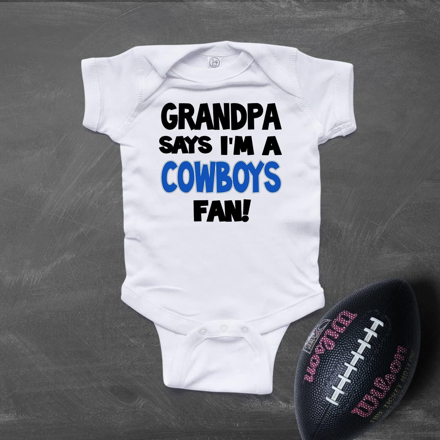 NanyCrafts' Grandpa Says I'm a Cowboys Fan Baby Bodysuit, Baby Cowboys Fan - Image 2