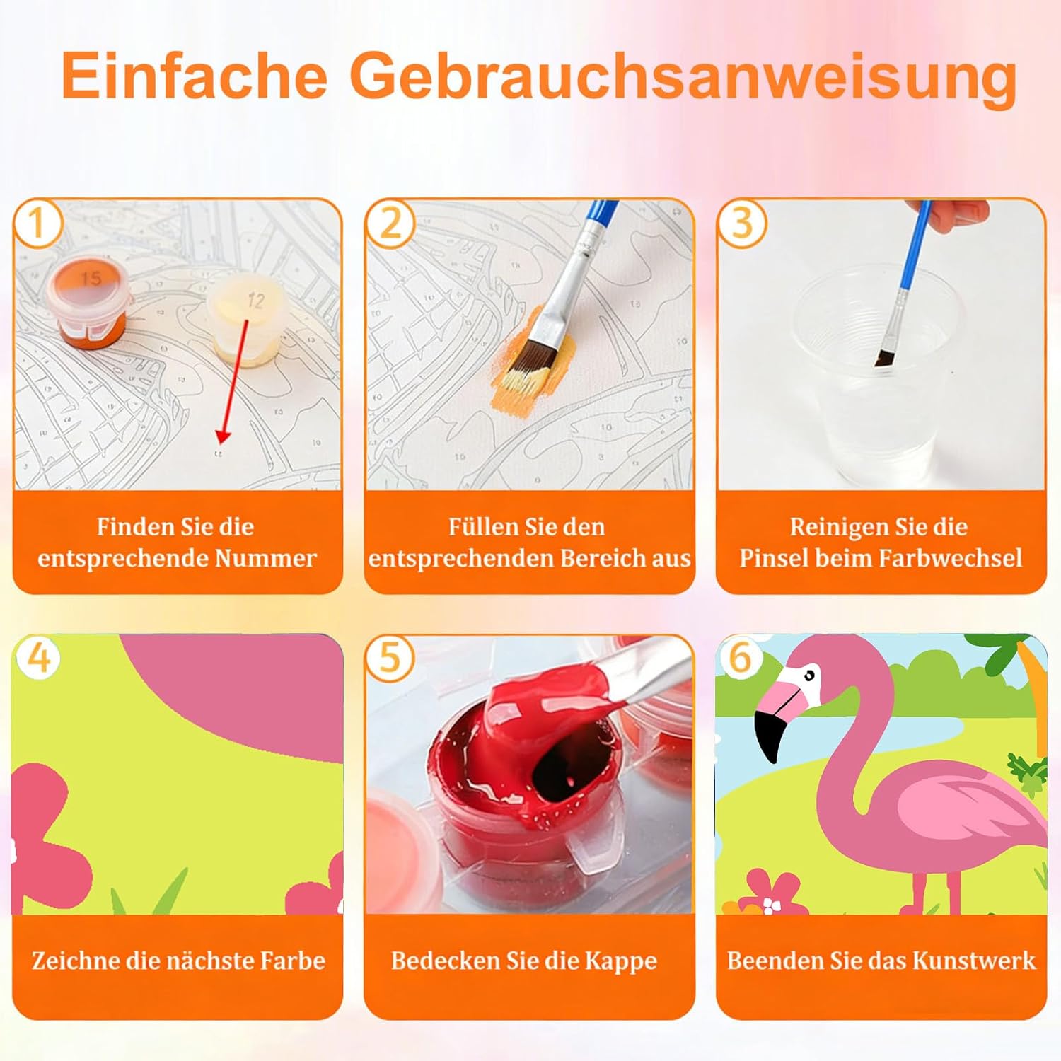 YarnWhimsy Paint by Numbers Children 4 Pieces, Painting by Numbers Animals with Frame, Craft Set Girls for Girls and Boys, Gift for from 6 7 8 10 Years with Framed Canvas & Easel, 20 x 20 cm