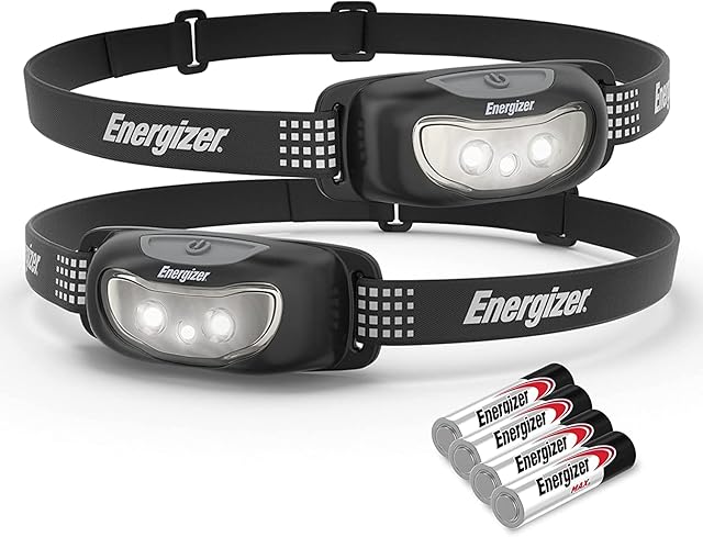Energizer LED Head Torch, Universal Plus with Night Vision, For Indoor, Outdoor Lights and Camping, Pack of 2