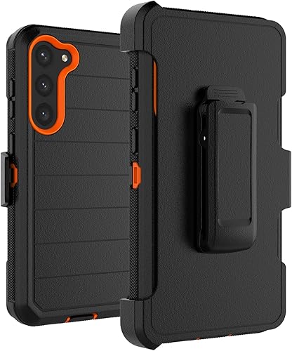 Takfox Funda para Samsung S23 para Samsung S23 con clip para cinturón con protector de pantalla integrado, protector de soporte, resistente,