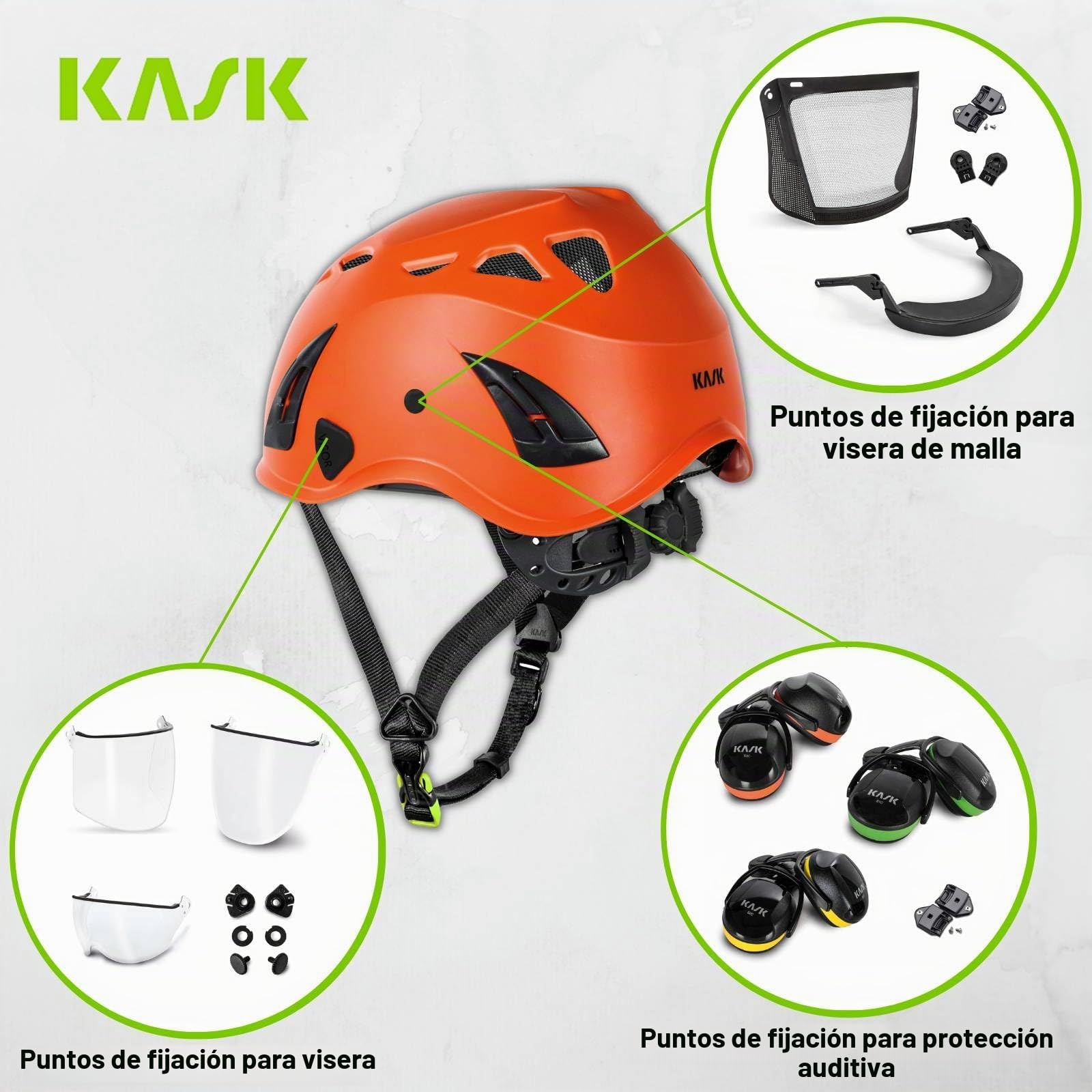 Casco de protección KASK Superplasma PL Casco de escalada Casco de escalada de montaña Según EN 12492 Tamaño 51-62 cm Ajustable universal Color: Amarillo