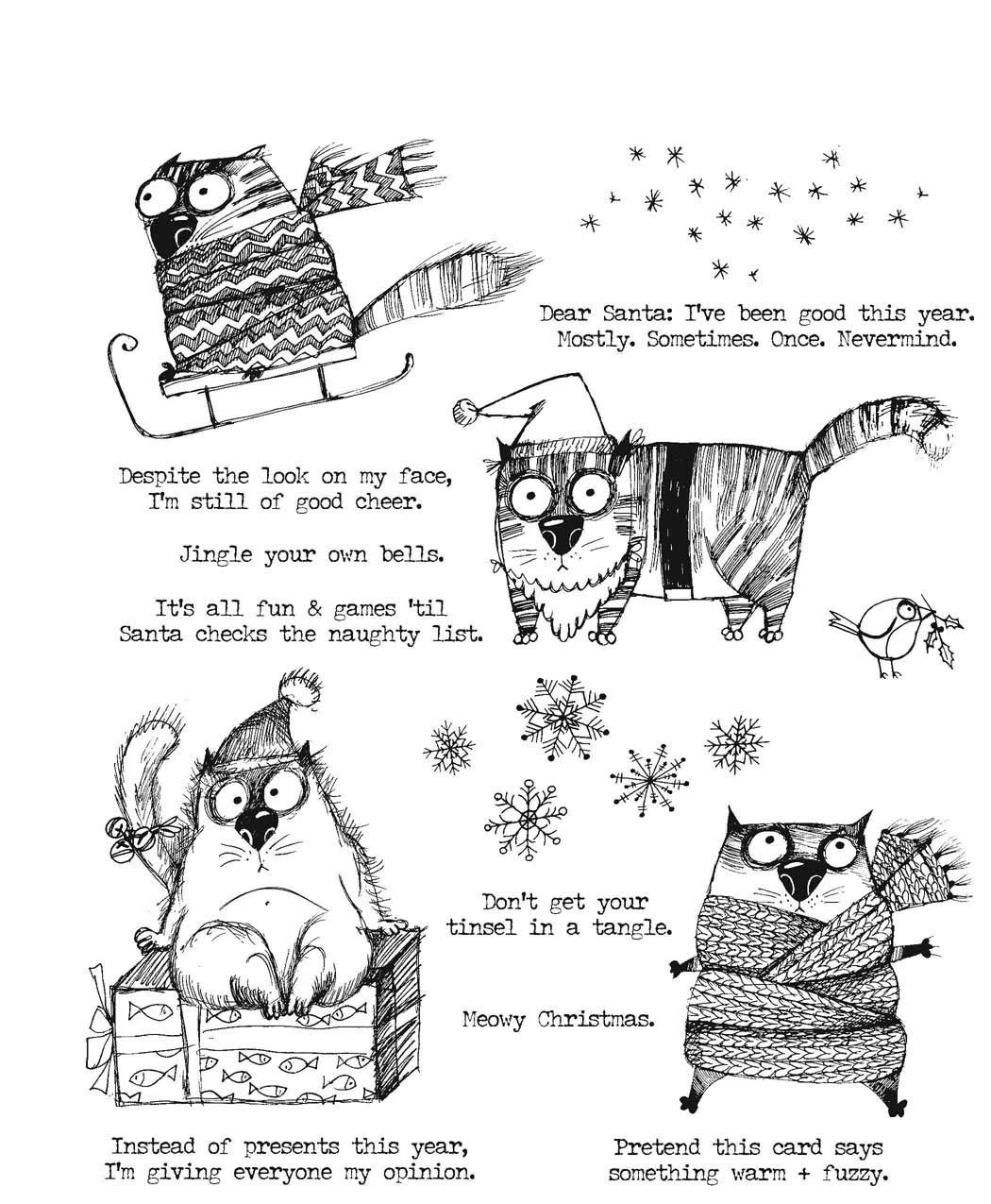 Tim Holtz Stampers CMS416 Anonymous Holidays 2020 Chat Snarky Christmas Stamp Set