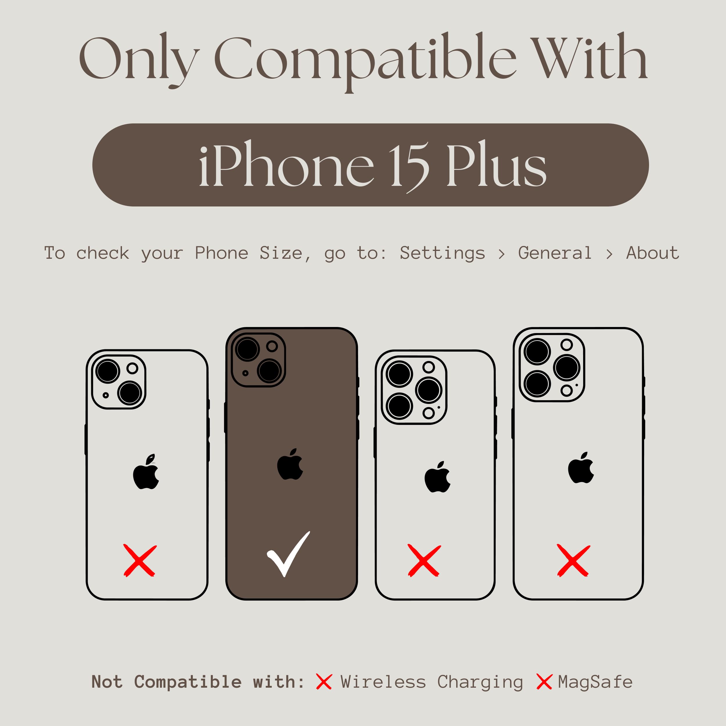 Walli Funda tipo cartera para iPhone 15 Plus, soporte para tarjetas