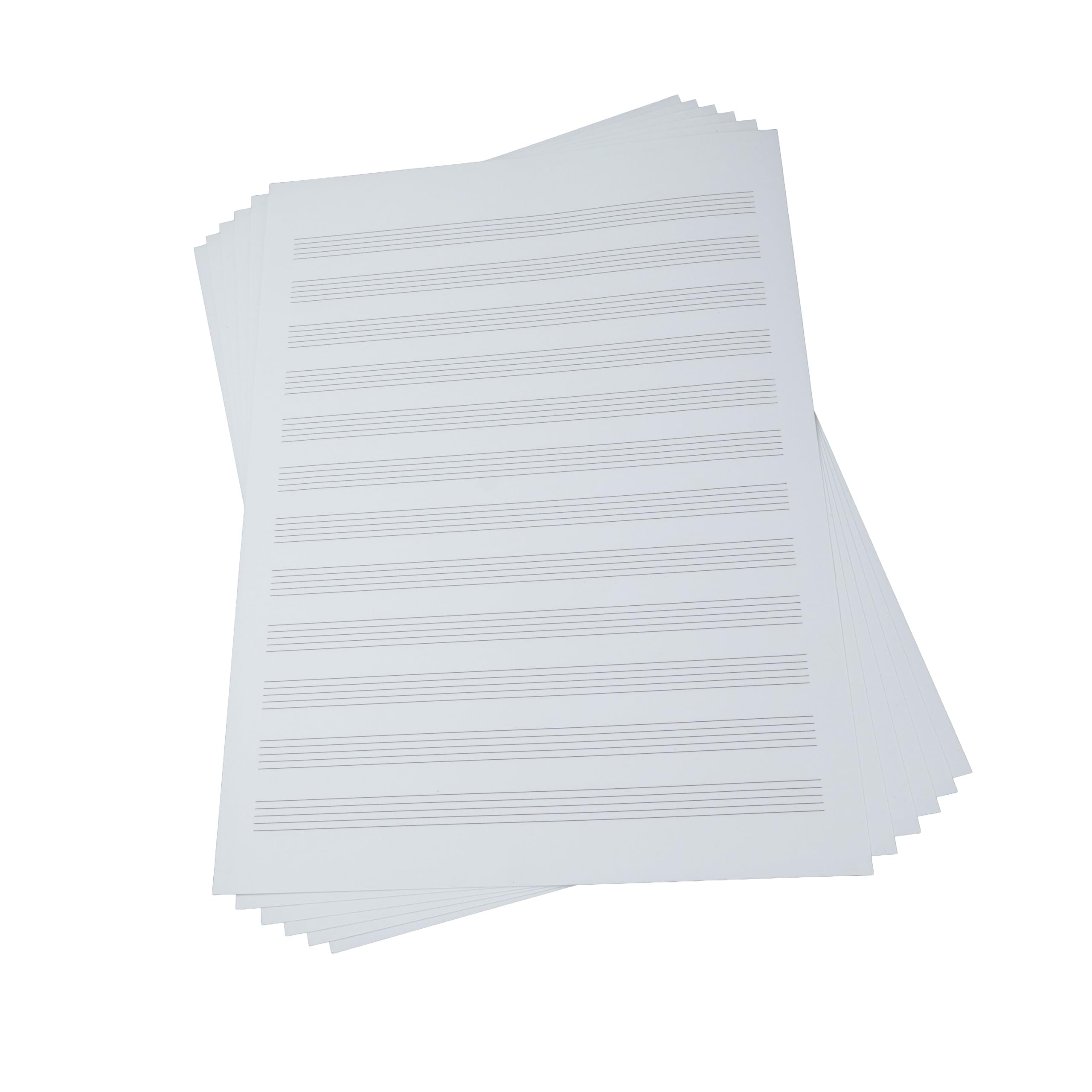 JamJar Print Music Manuscript Paper A4, 12-Stave, 120gsm, 50 Sheets, White | Staff & Stave Paper, Made in UK