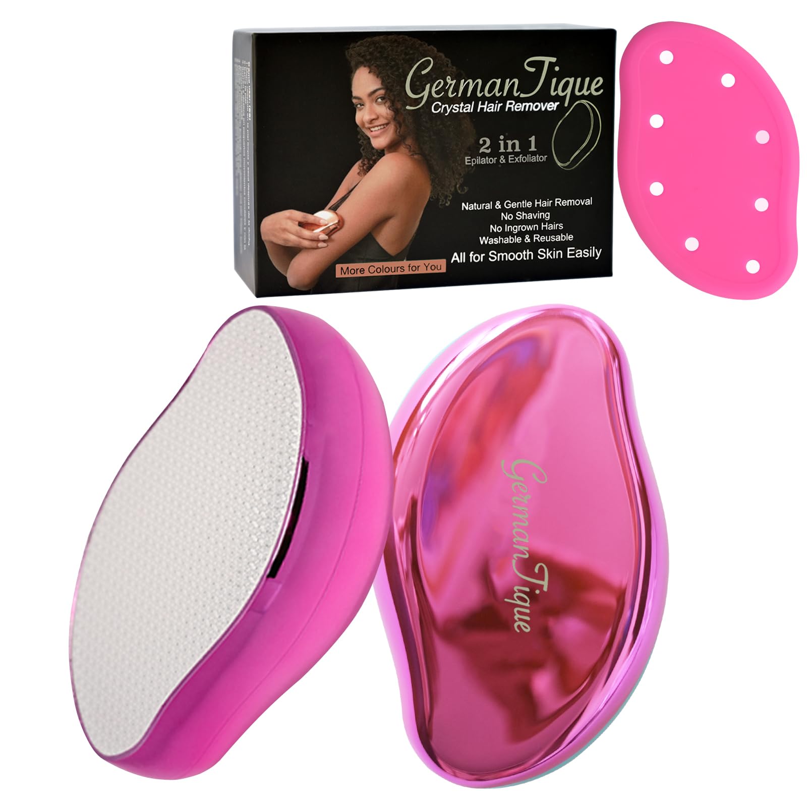 Germantique Crystal Hair Eraser,Natural Crystal Hair Remover,Reusable Painless Nano Glass Hair Removal Device Without Shaver,Gentle Crystal Epilator