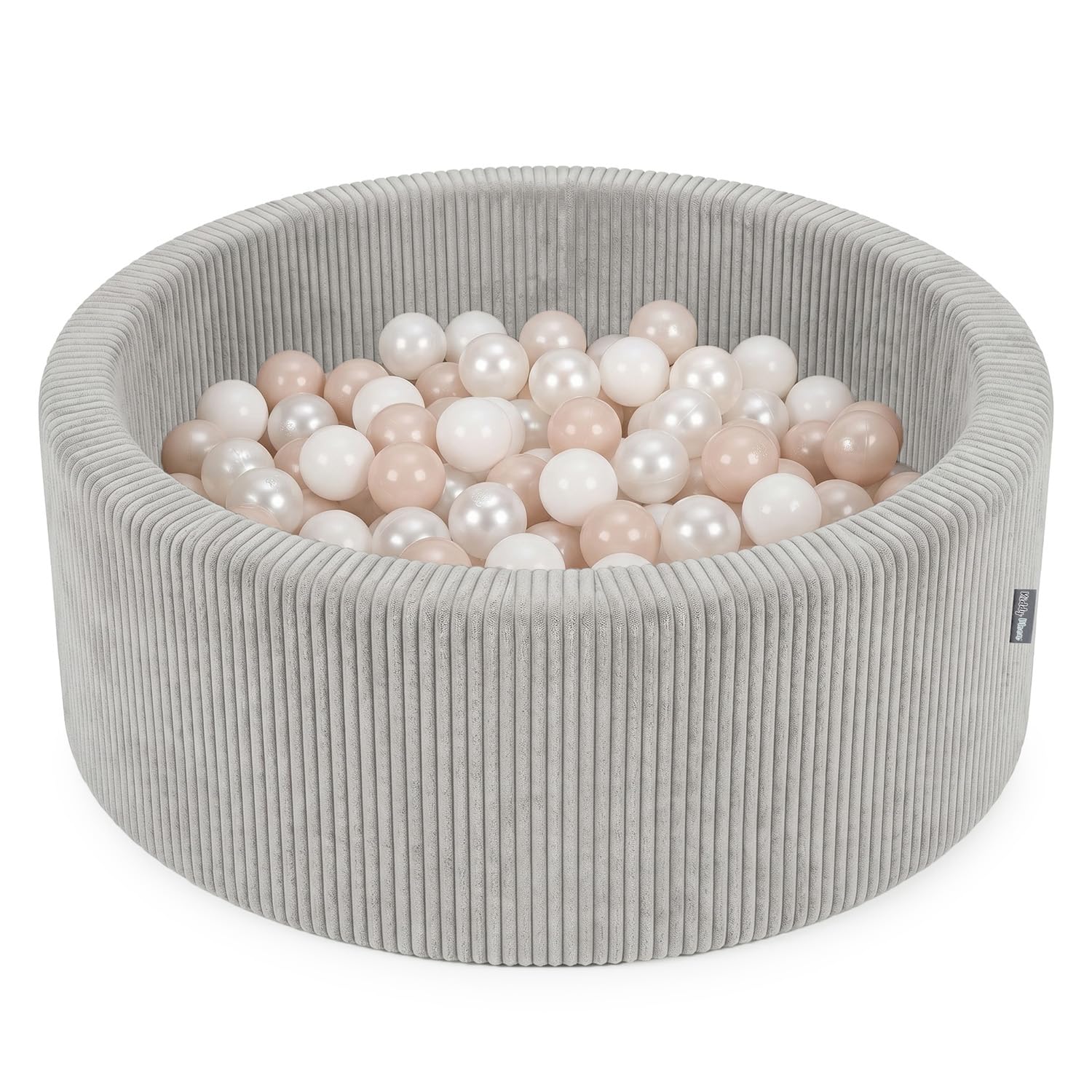 KiddyMoon Ball Pit For Baby And Toddler, Soft Play Ball Pit, 90 X 30 Cm With 200 Balls, Soft Foam Ball Pool, Ribbed Washable Cover