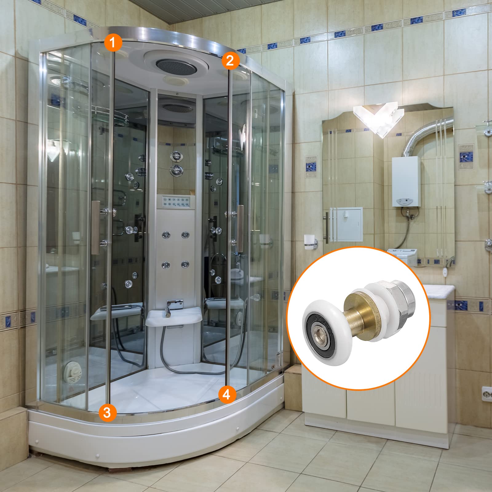 ❤️引き戸プーリー 20 mm直径　ガラス軸受ローラー 引き戸 車輪交換用 4個 Amazon | uxcell 引き戸プーリー 20 mm直径 偏性 ガラス軸受ローラー