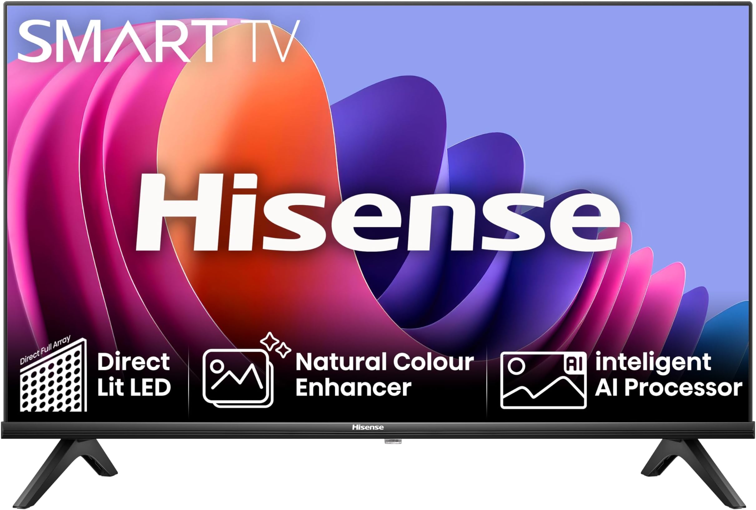 Hisense 32 Inch Smart TV 32A4NTUK - HD Resolution, Natural Colour Enhancer, DTS Virtual:X & Dolby Audio, AI Sports Mode, VIDAA OS with Youtube, Netflix and Disney+ and Freeview Play (2024 Model)