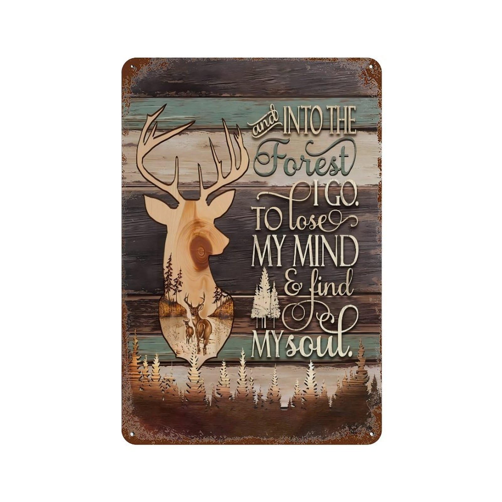 xiaoxiaoshen And Into The Forest Motivational Wall Decor Art Metal Tin Poster Modern Home Decor Art Home Bar Shop Decorations Vintage Sign 30x20cm