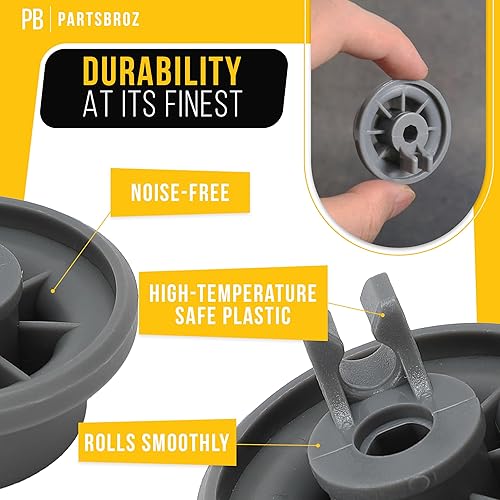 Miniatura 4 de PartsBroz - Ruedas para lavavajillas 00165314 165314 (paquete de 8 unidades) Consejos de bricolaje incluidos por PartsBroz  Piezas de repuesto