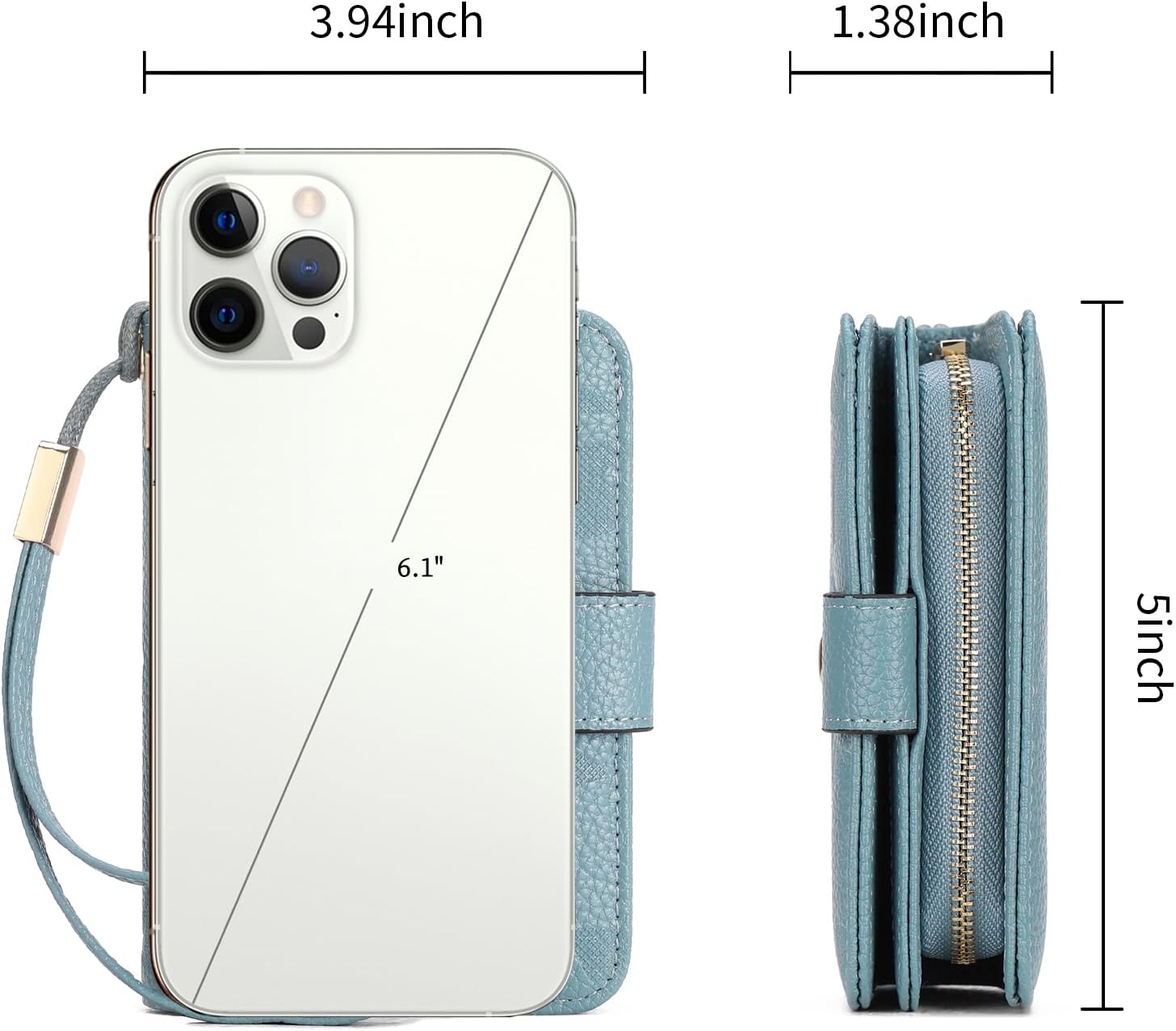 GAEKEAO Women's Wristlet Wallet with RFID Blocking, Small Vegan Leather Bifold Card Holder with Zipper Pocket & ID Window - Image 3