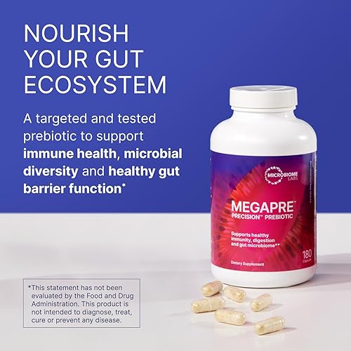 Miniatura 2 de Microbiome Labs MegaPre mezcla prebiótica  Fibra de oligosacáridos clínicamente probada para apoyar la salud inmune la digestión y la barrera