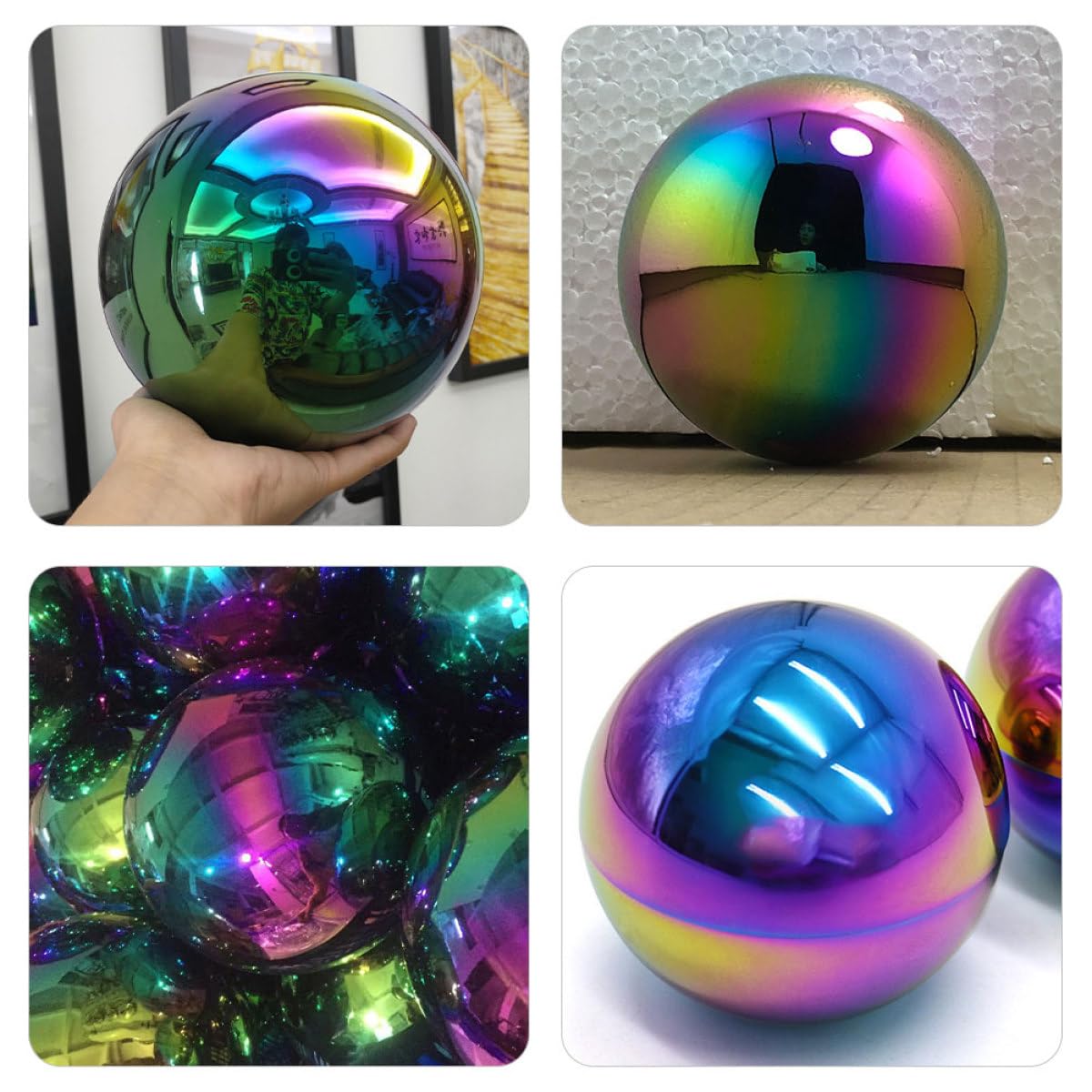 Gatuida 2 Palline Acciaio Inossidabile Specchiate da Giardino 2pezzi Sfera Riflettente Lucidata per Decorazione Spazi Esterni Elegante e Riflettente