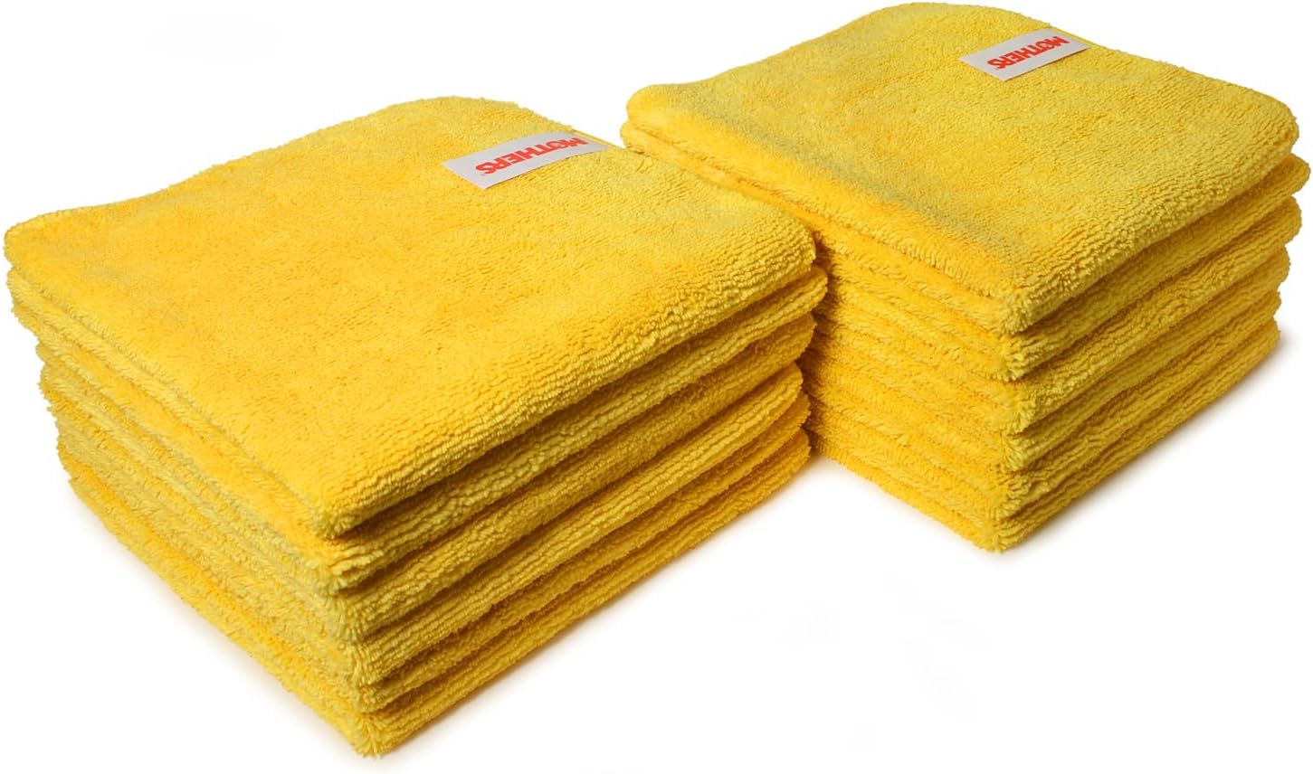 Professional Grade Premium Microfiber Towels, 12-Pack, 16”x16” — Dual-Nap, 400 GSM, Lint-Free, Clear Coat Safe, Ultra-Soft & Absorbent for Wax, Polish, Detailers, Glass & Interior (90-90004)