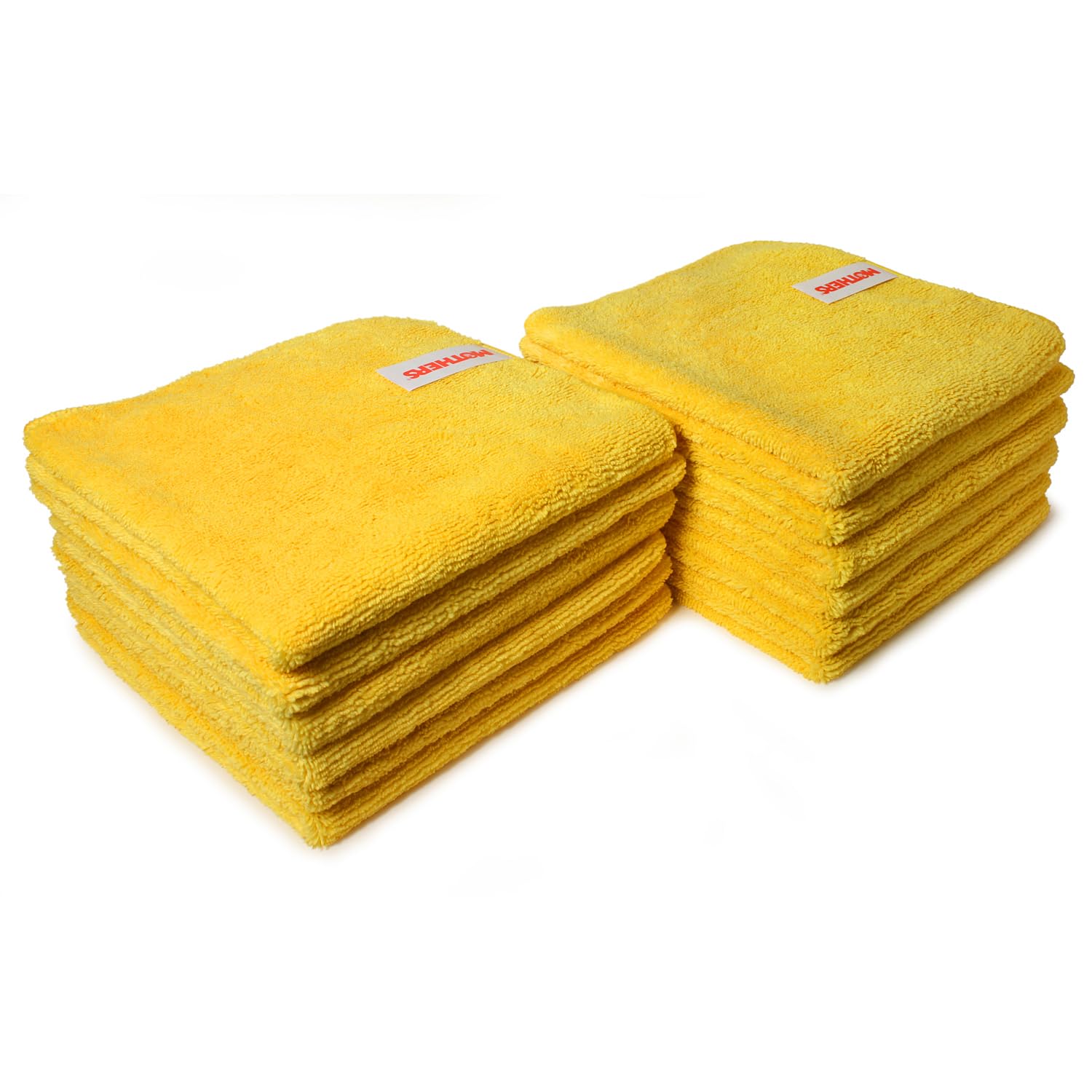 Mothers Professional Grade Premium Microfiber Towels, 12-Pack, 16”x16” — Dual-Nap, 400 GSM, Lint-Free, Clear Coat Safe, Ultra-Soft & Absorbent for Wax, Polish, Detailers, Glass & Interior (90-90004)