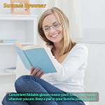 Reading Glasses 2 Pair Black and Gunmetal Readers Compact Folding Unisex Glasses for Reading Case Included