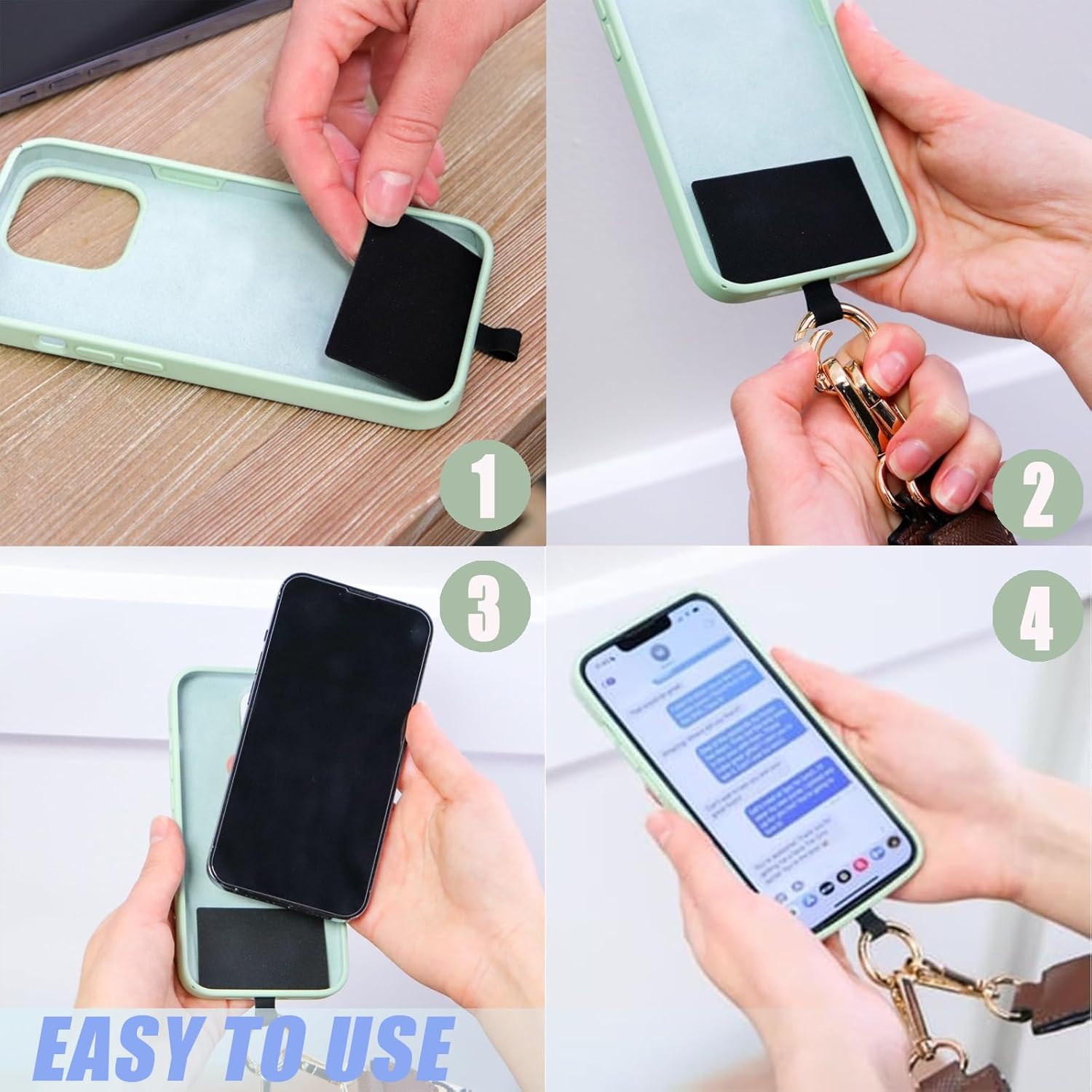 DANONI 2024 New Clip and Go Strap for Phone with Wallet Crossbody,Adjustable Phone Strap with Zippered Pouch for Women