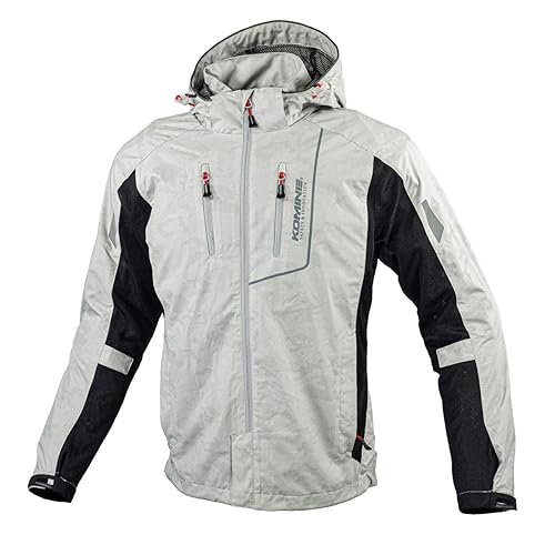 [KOMINE] バイク用 プロテクトハーフメッシュパーカ-ゲンリ ブラック WM JK-112 1094 春夏秋向け メッシュ素材 CE規格レベル2 CE規格 プロテクター 07-112 メンズ Silver Camo 2XL