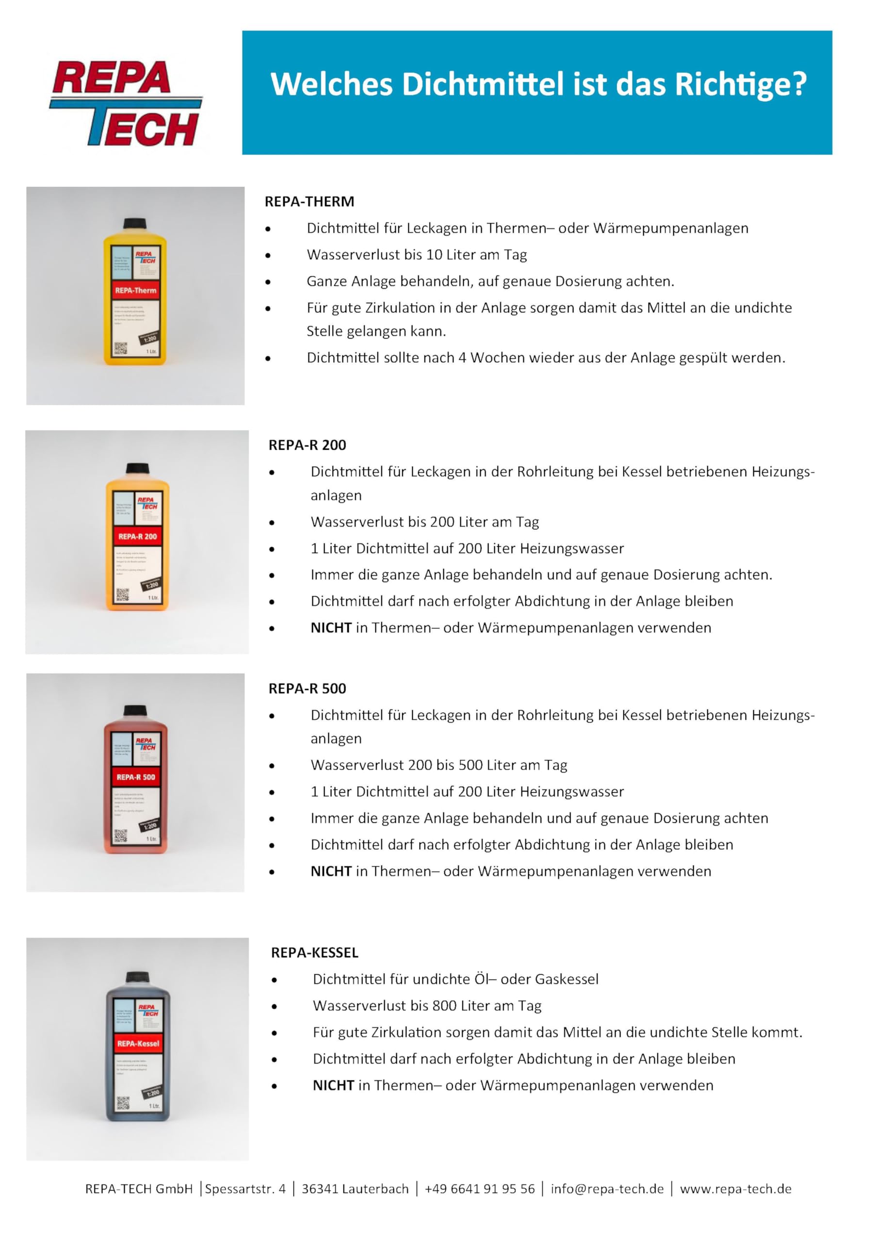 REPA-KESSEL Dichtmittel für Öl- oder Gaskessel | Wasserverlust bis zu 800 Liter am Tag