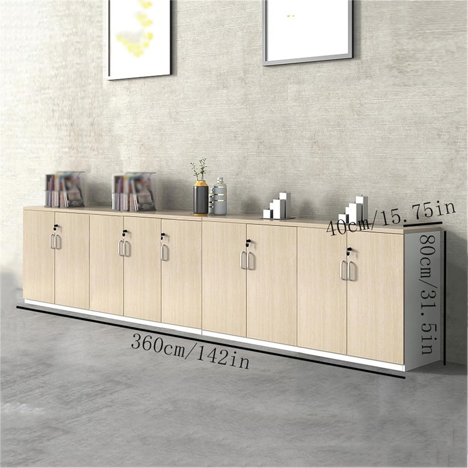 File Cabinets Combination Filing Cabinet Wooden Storage Printer Shelf Nine Doors with Locking Data 3.6 Meter Office