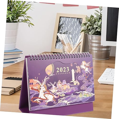 Miniatura 7 de NOLITOY 2023 Desk Easel Table Easel Tabletop Decor Yearly Agenda Planner Desk Topper Schedule Calender Desk Calendar Ornament Stylish Calendar