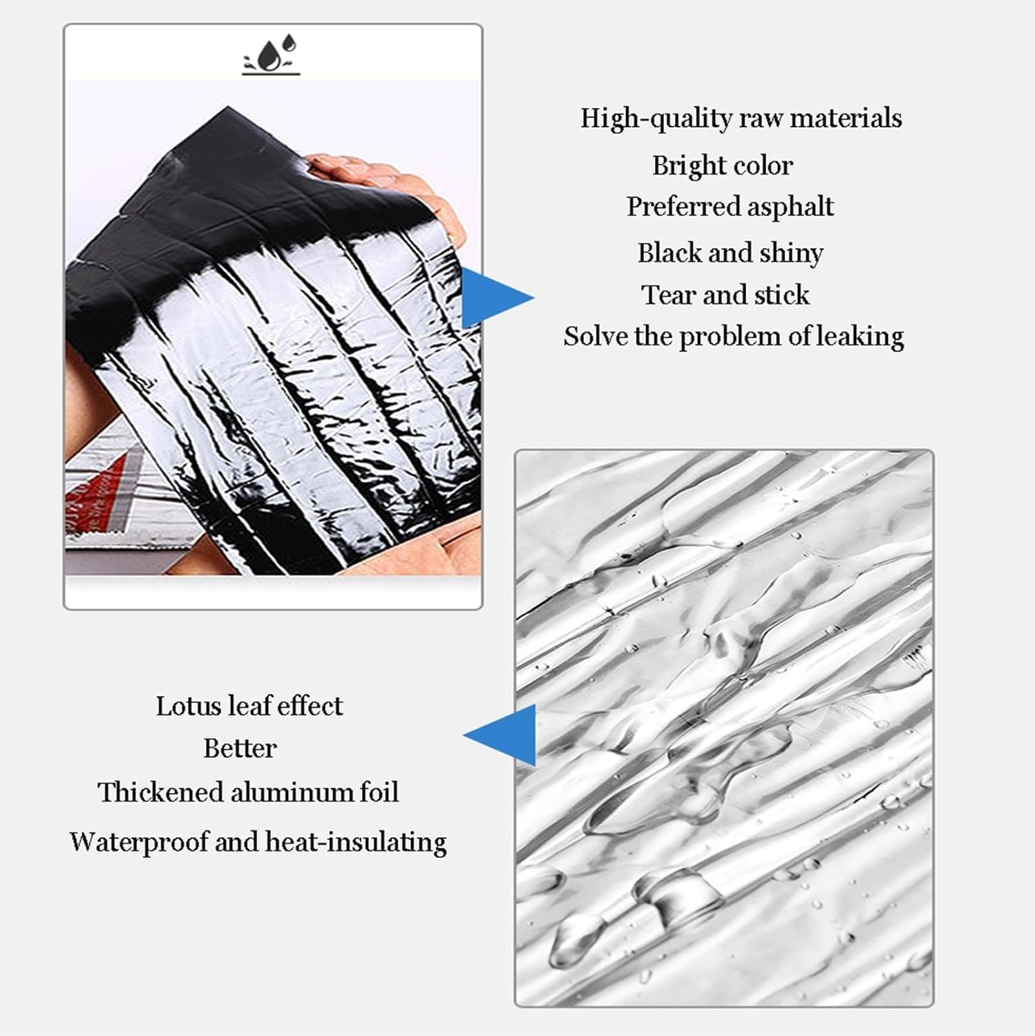 Thickened Waterproof Bitumen Membrane Tape, Easy-to-Use Waterproof Repair and Sealing Tape, Super Strong Adhesion Roofing Tapes, Suitable for Doors, Roofs, and Windows. 10m(32.8ft)*1m(3.3ft)