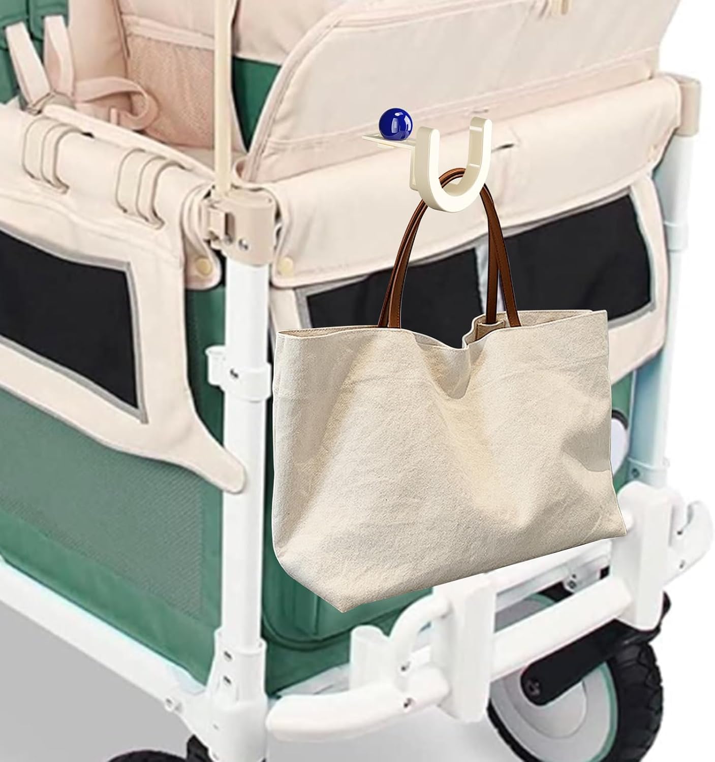 4 PCS Multipurpose Adjustable Side Hooks Compatible with Wonderfold Wagon and Collapsible Wagon Cart, Convenient & Space-Saving Hooks for Hanging Bags, Keys