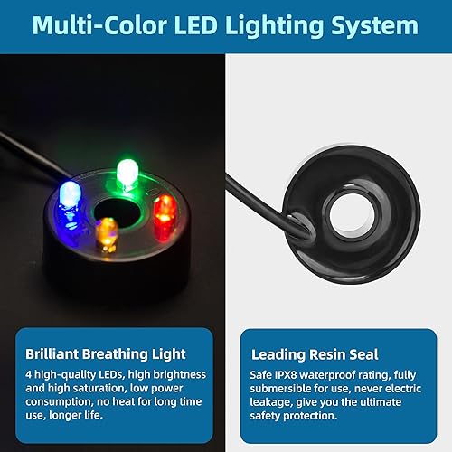 Miniatura 3 de Mini bomba de agua sumergible con luz LED 50gph 3W pequeña bomba de agua ultra silenciosa con tubo para acuario tanque de peces estanque al aire