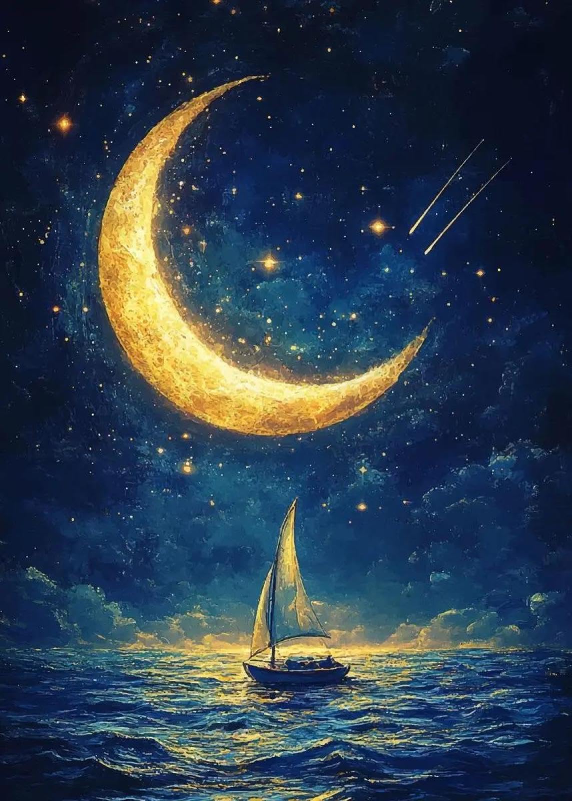 Yocheng Abstract Landscape Poster Prints House Night Canvas Painting Wall Art For Living Room Home Decor 30x40cm No Frame