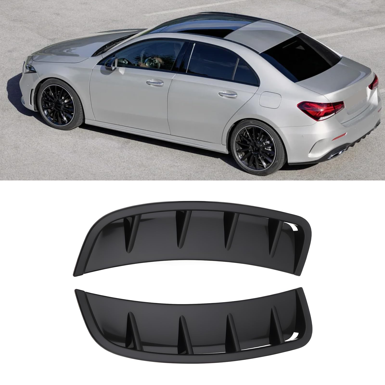 EMSea 1 Par de Cubiertas de Ventilación Laterales para Parachoques Delantero Compatible con Mercedes-Benz Clase A V77 Hatchback AMG Line 2018-2022