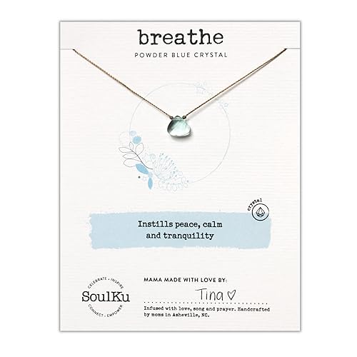 SoulKu Soul Shine Handmade Necklace, Empowering Jewelry With Healing Crystal, Inspirational Jewelry For Women, Mom & Sister, 2"" Extender With